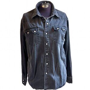 Levi’s Black Denim Western Snap Shirt – Size M